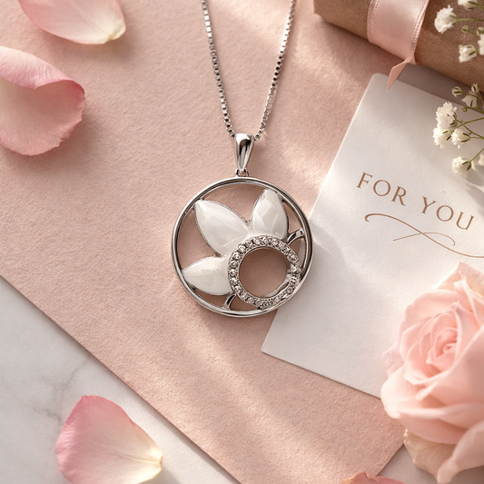 Orbit Leaf 925 Sterling Silver Necklace