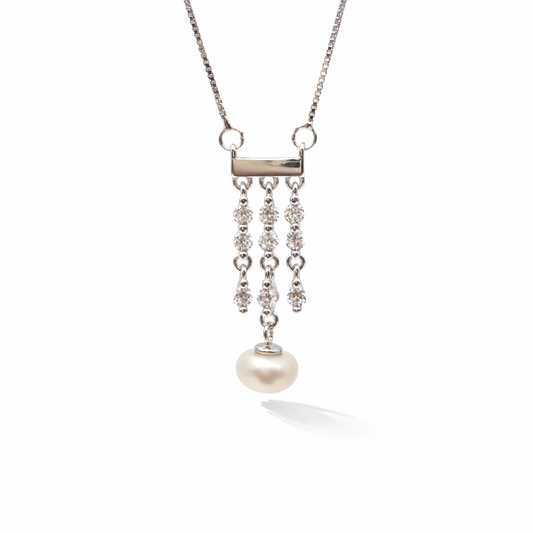 Pearl Cascade 925 Sterling Silver Necklace
