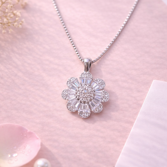 Starlit Daisy 925 Sterling Silver Necklace