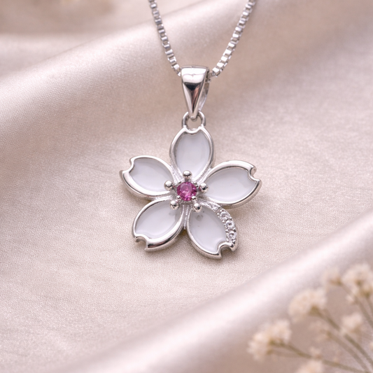 Frost Petal 925 Sterling Silver Necklace