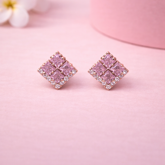 Rosé Prism 925 Sterling Silver Earrings