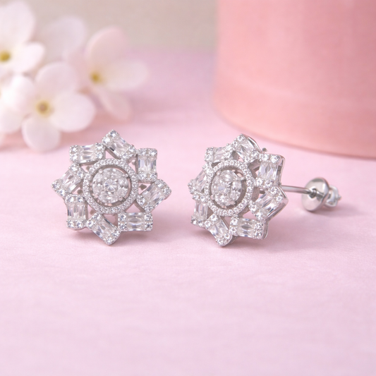 Halo Burst 925 Sterling Silver Earrings
