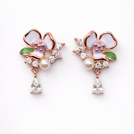 Pastel Petal 925 Sterling Silver Earrings