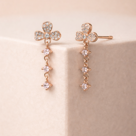 Blush Bloom 925 Sterling Silver Earrings