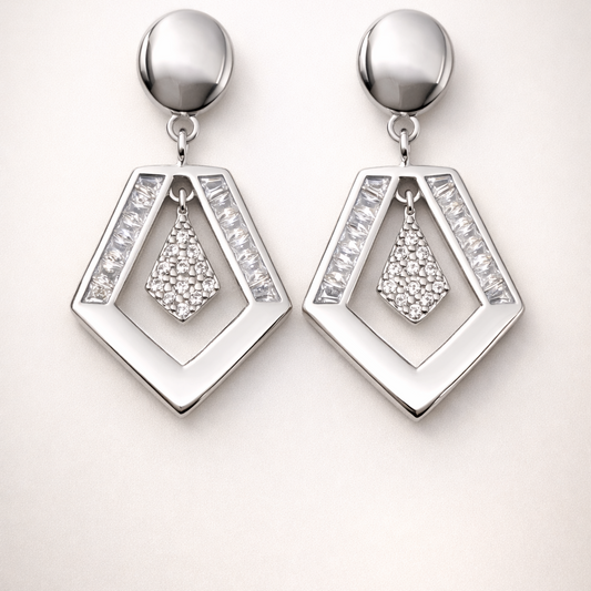 Axis Drop 925 Sterling Silver Earrings