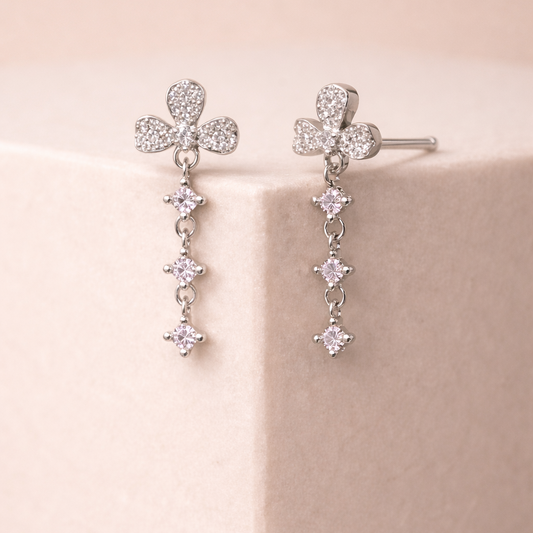 Crystal Bloom 925 Sterling Silver Earrings