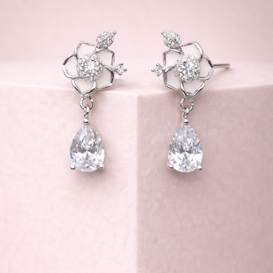 Crystal Bloom 925 Sterling Silver Earrings