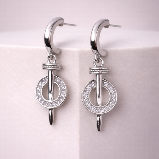 Orbit Spike Drop 925 Sterling Silver Earrings