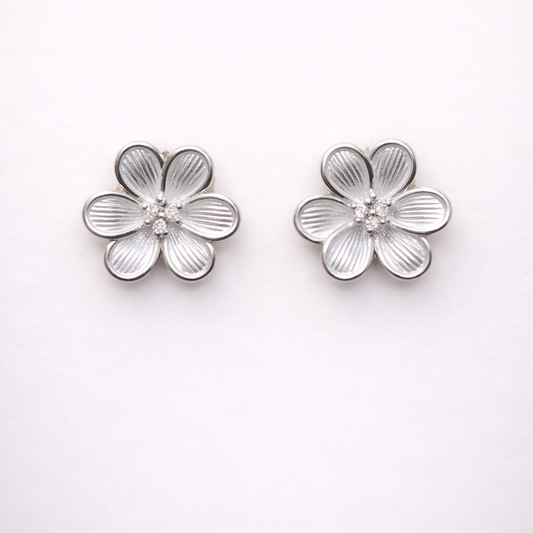 Flora Veil 925 Sterling Silver Earrings