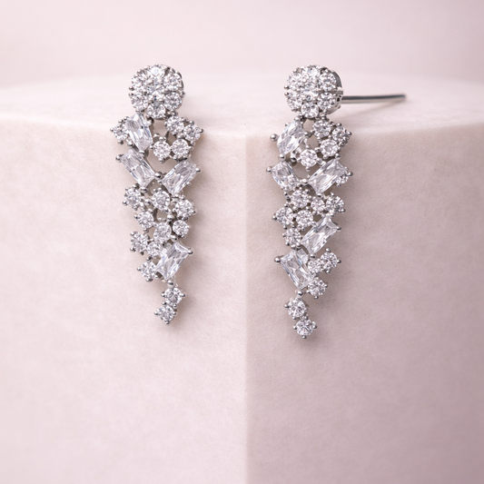 Cascade Lattice 925 Sterling Silver Earrings