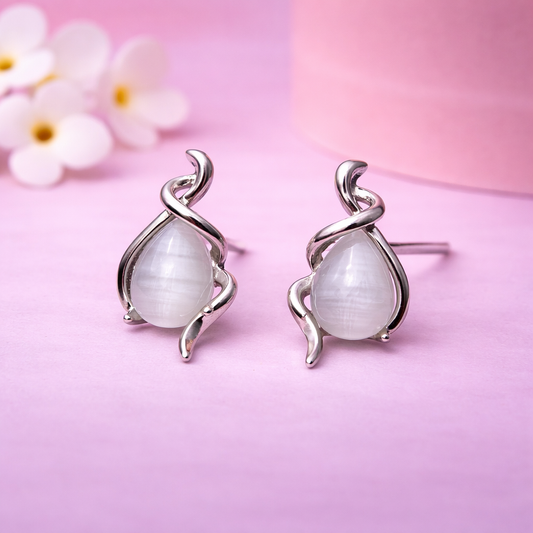 Moonlit Swirl 925 Sterling Silver Earrings
