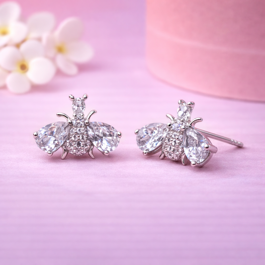 Crystal Bee 925 Sterling Silver Earrings