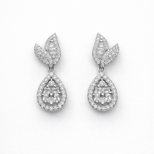 Luminous Leaf 925 Sterling Silver Earrings