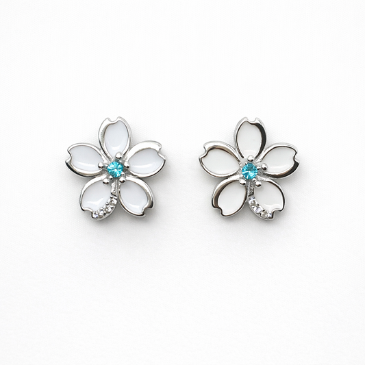 Petal Charm 925 Sterling Silver Earrings