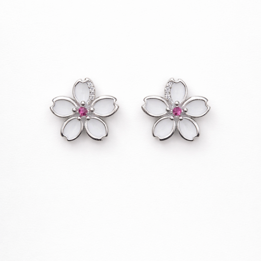 Petal Charm 925 Sterling Silver Earrings