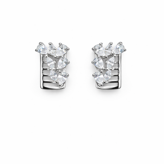 Lattice Gleam 925 Sterling Silver Earrings