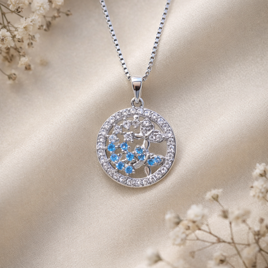 Flutter Circle 925 Sterling Silver Necklace