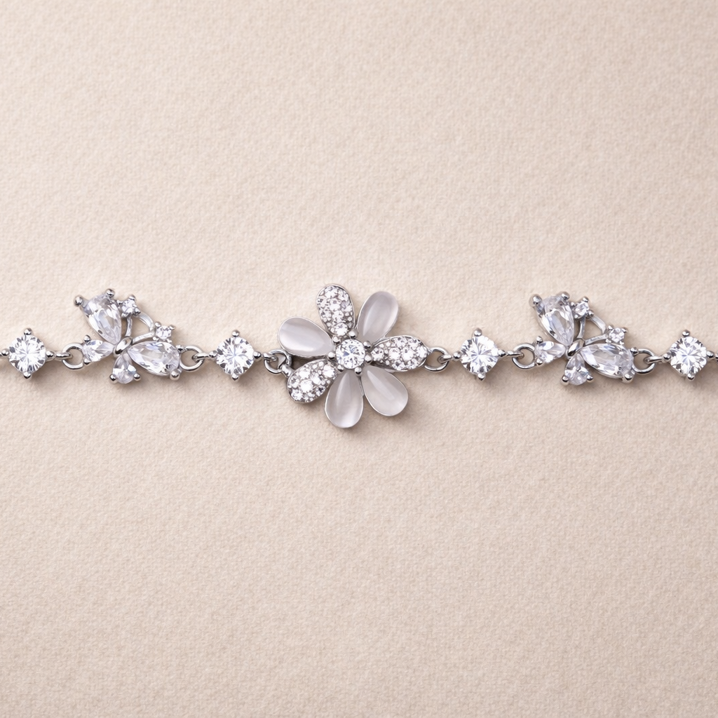 Serene Glint 925 Sterling Silver Bracelet(Adjustable)