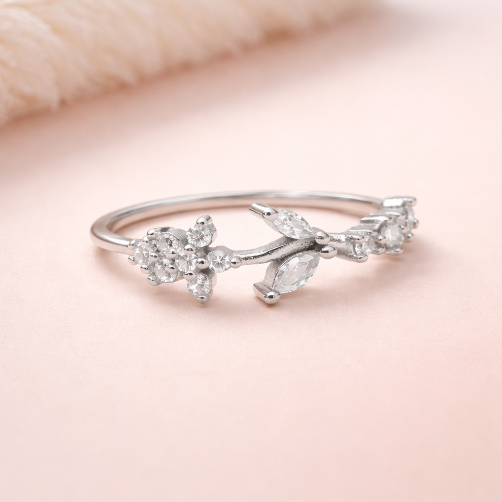 Petal Poetry 925 Sterling Silver Ring