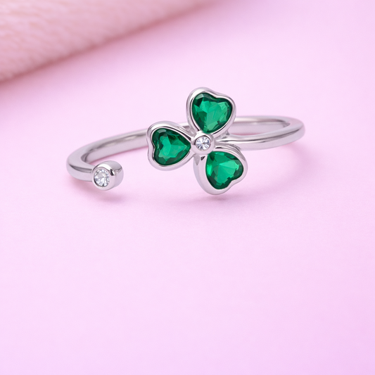 The Lucky Bloom 925 Sterling Silver Ring (Adjustable)
