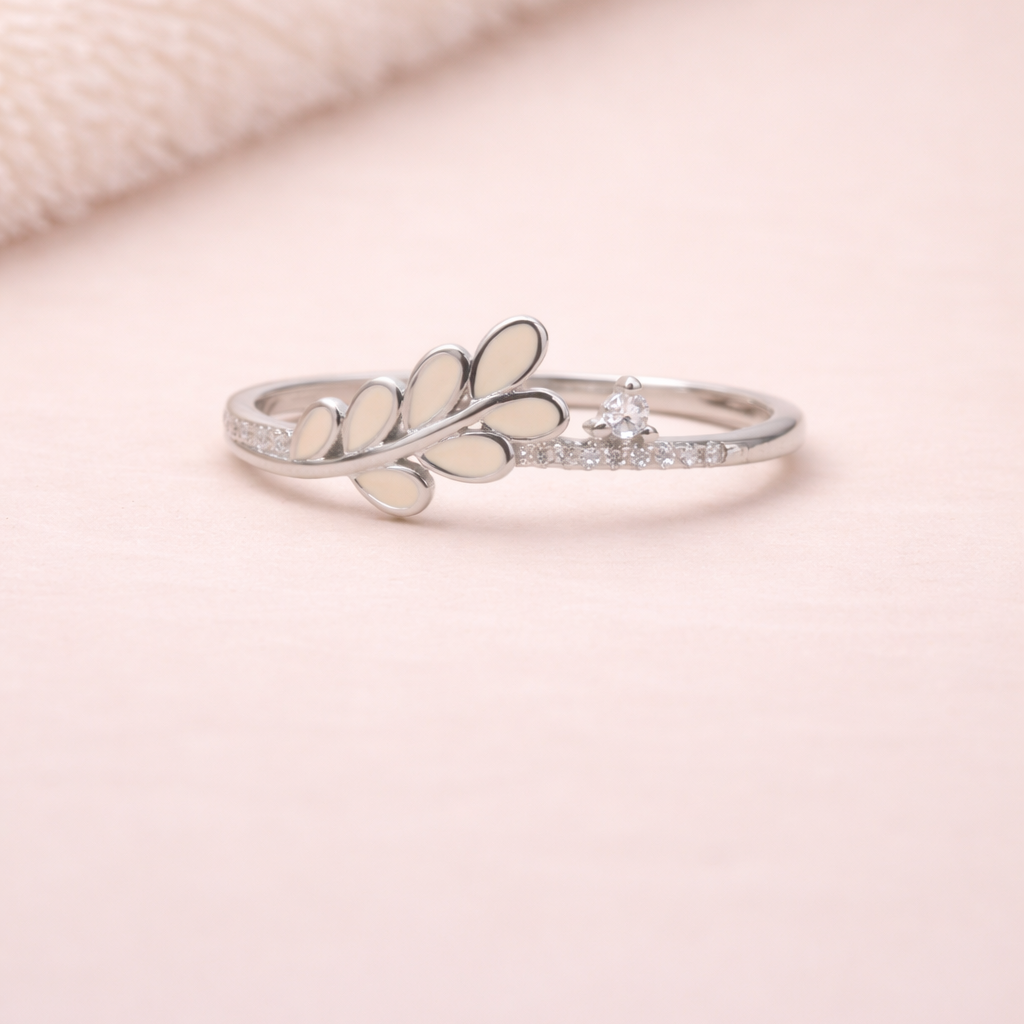 Whispering Leaf 925 Sterling Silver Ring