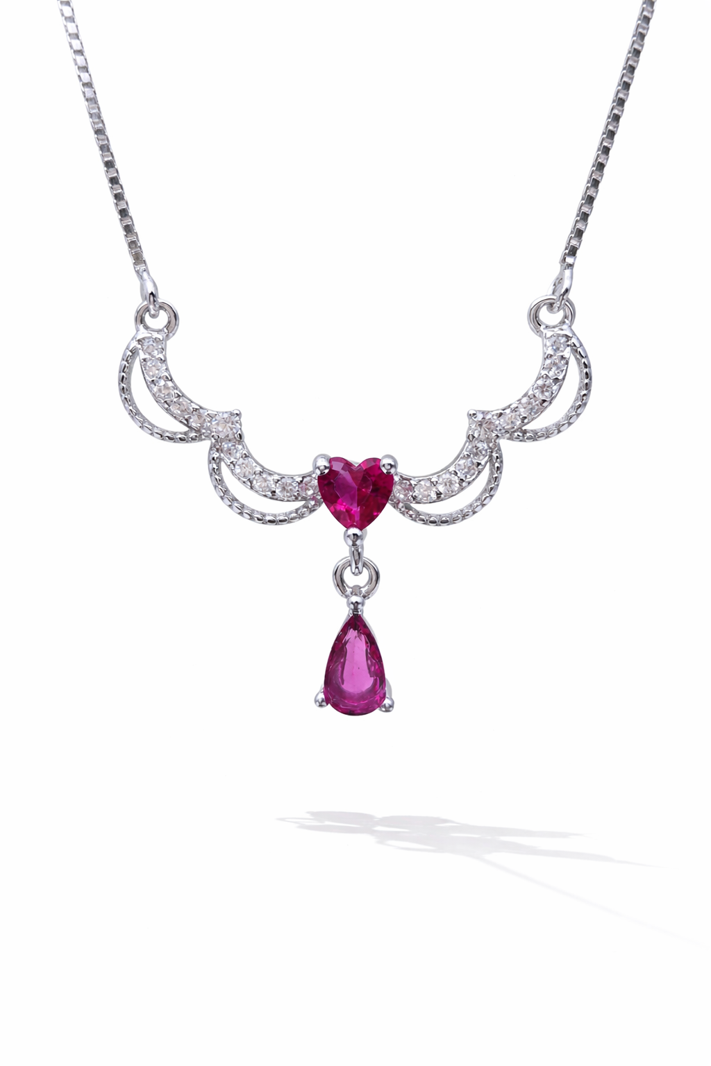 Seraphina Emerald Drop 925 Sterling Silver Necklace