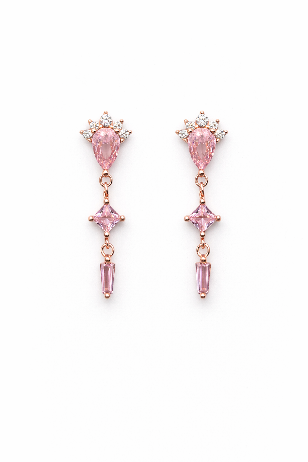 Rosé Cascade 925 Sterling Silver Earrings