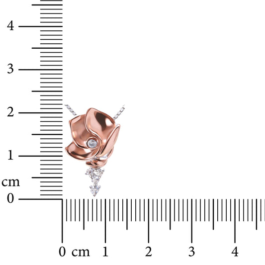 Velvet Rose Drop Charm Rose Gold Necklace