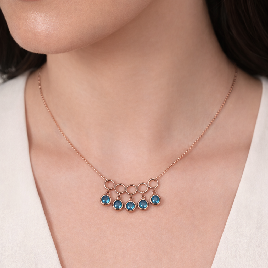 Celeste Drop 925 Sterling Silver Necklace
