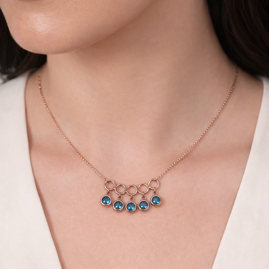 Celeste Drop 925 Sterling Silver Necklace