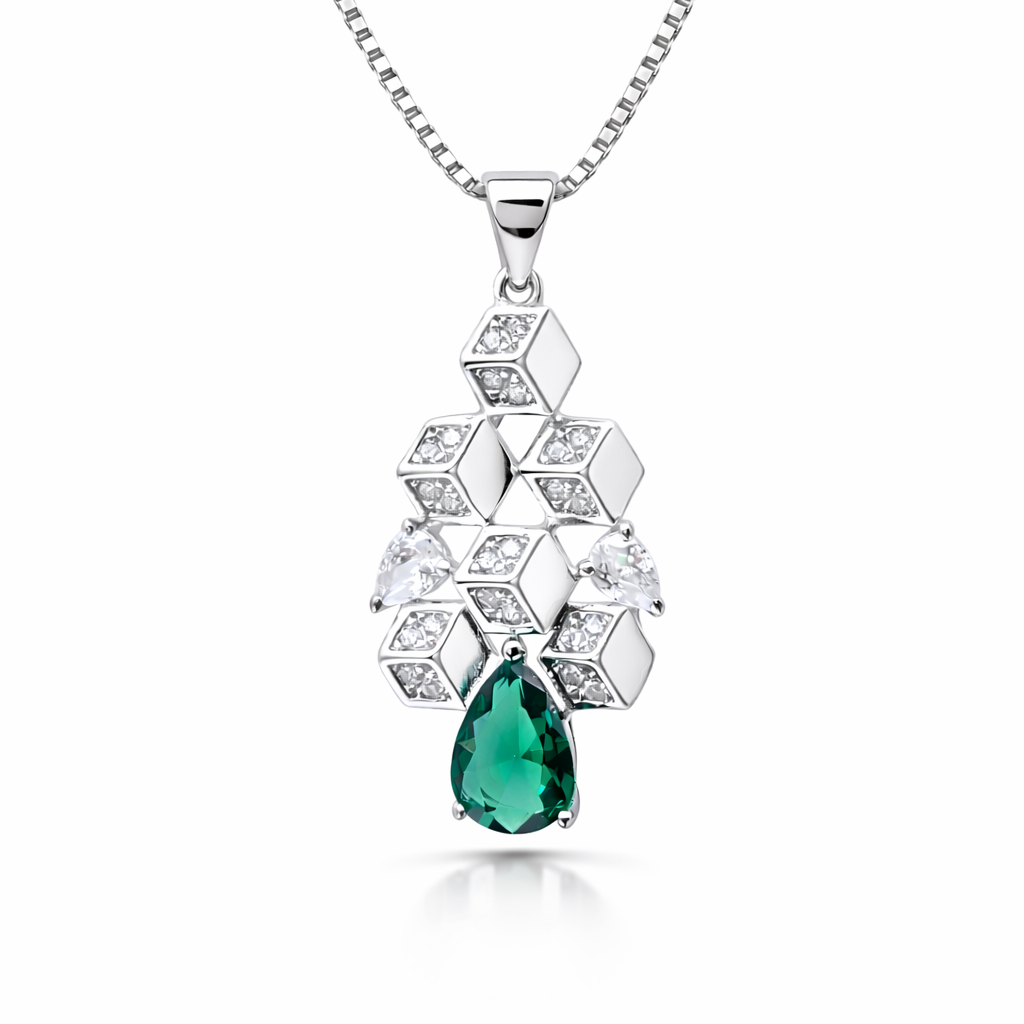 Prism Drop 925 Sterling Silver Necklace