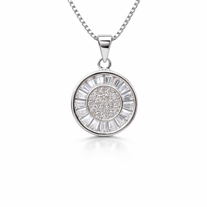 Radiant Disc 925 Sterling Silver Necklace