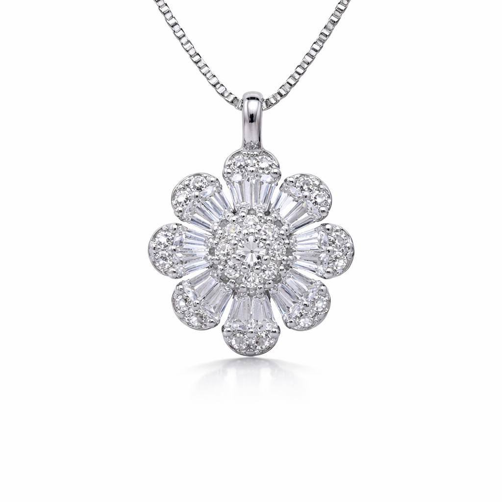Starlit Daisy 925 Sterling Silver Necklace