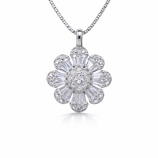 Starlit Daisy 925 Sterling Silver Necklace