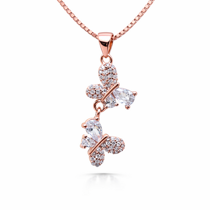 Twin Flutter 925 Sterling Silver Necklace