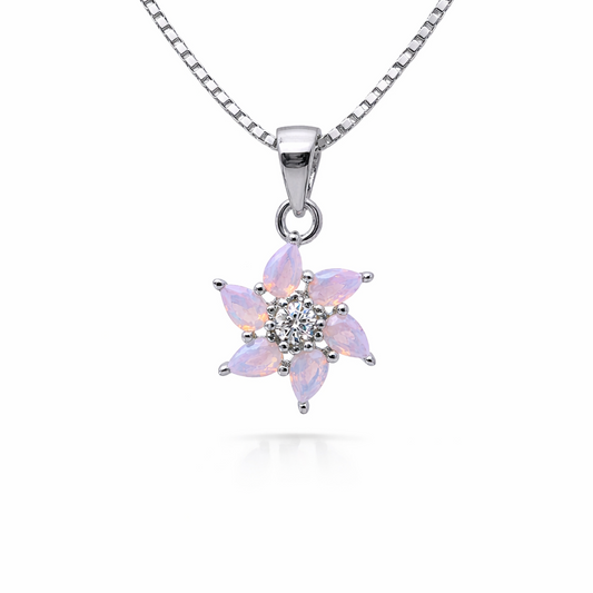Opal Bloom 925 Sterling Silver Necklace