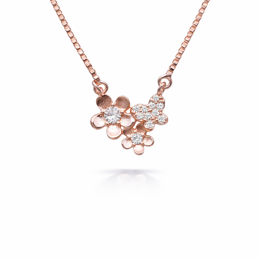 Blush Petals 925 Sterling Silver Necklace