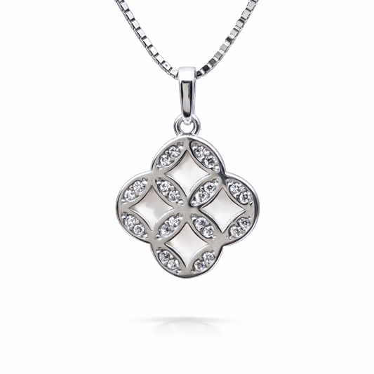 Lattice Charm 925 Sterling Silver Necklace