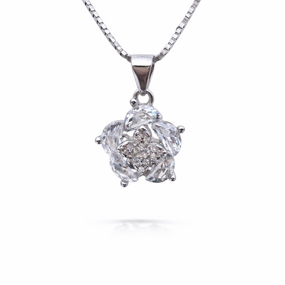 Crystal Bloom 925 Sterling Silver Necklace