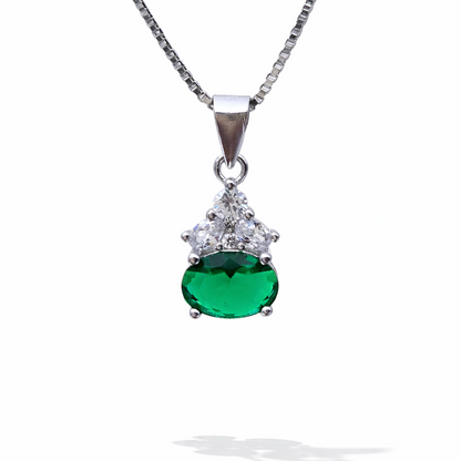 Verdant Spark Drop 925 Sterling Silver Necklace