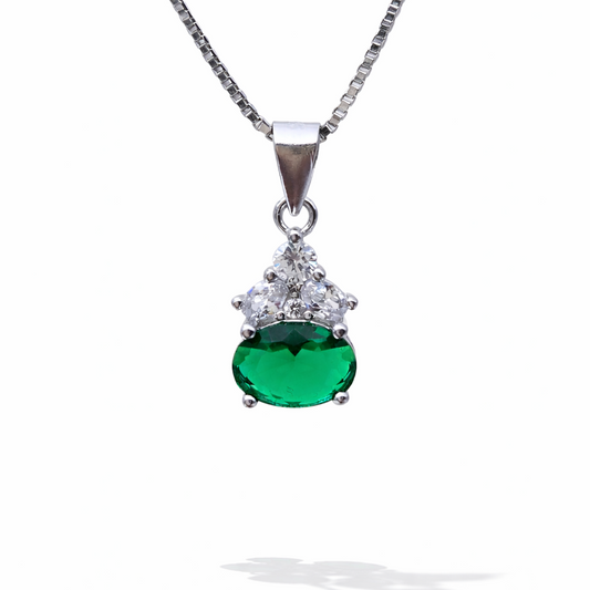 Verdant Spark Drop 925 Sterling Silver Necklace