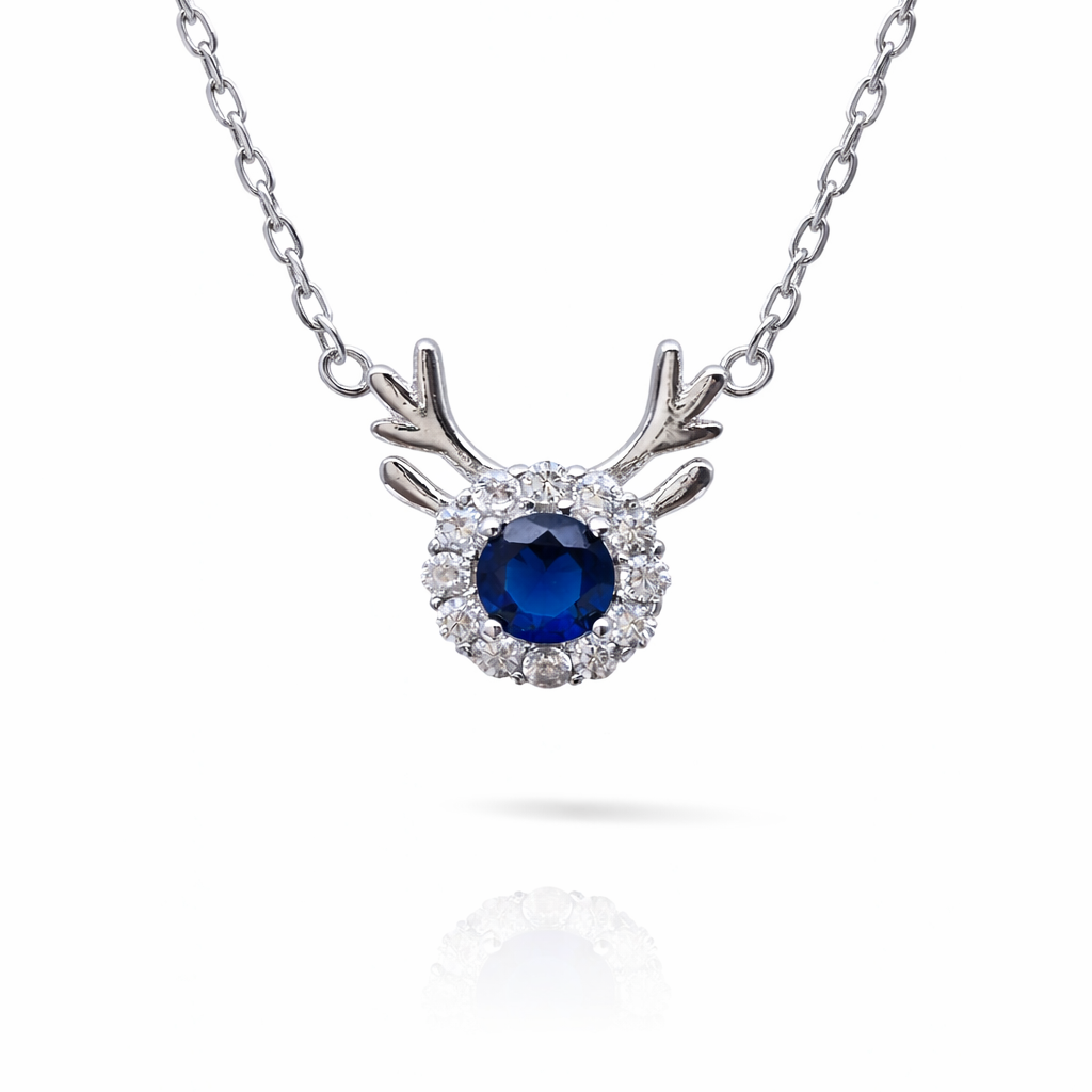 Midnight Antler 925 Sterling Silver Necklace