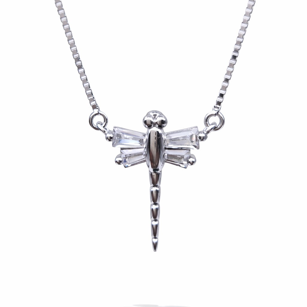 Ethereal Dragonfly 925 Sterling Silver Necklace