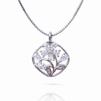 Enchanted Floral 925 Sterling Silver Necklace