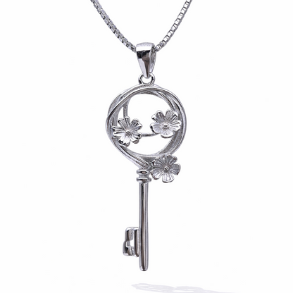 Whisper Key 925 Sterling Silver Necklace