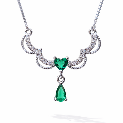 Seraphina Emerald Drop 925 Sterling Silver Necklace