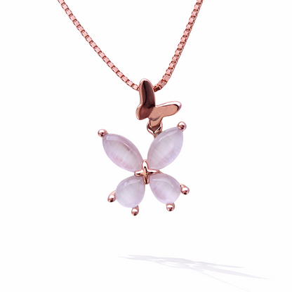 Butterfly Petal Rose Gold Necklace