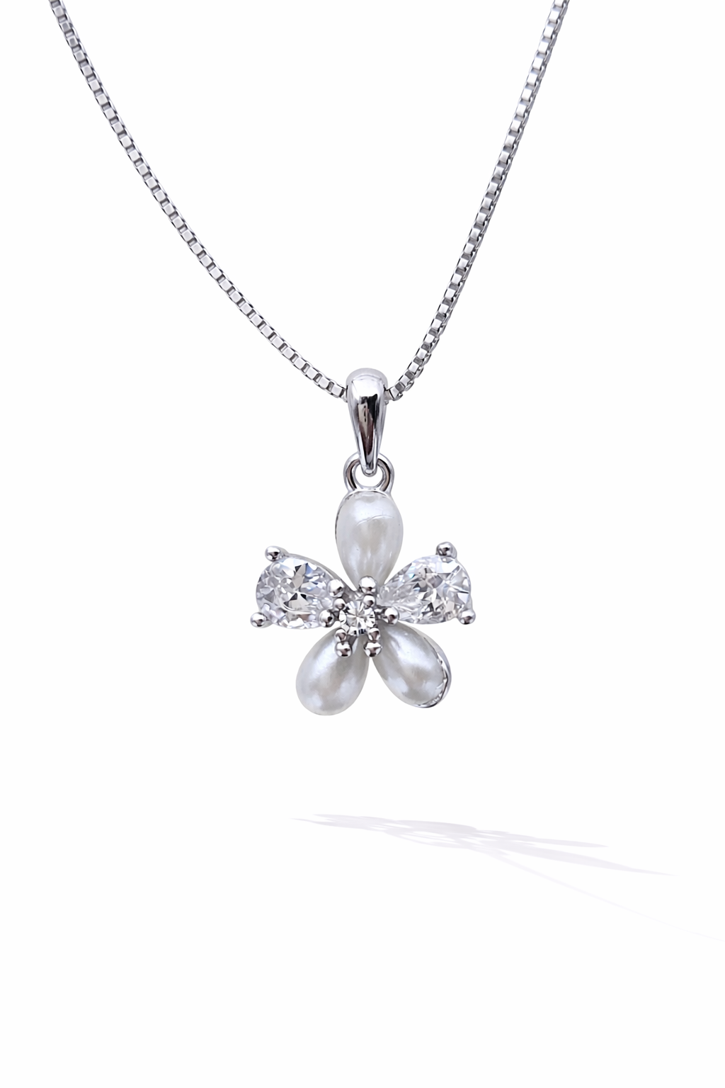 Moonpetal Charm 925 Sterling Silver Necklace