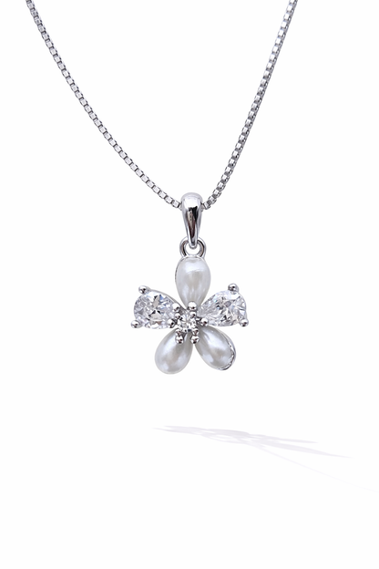 Moonpetal Charm 925 Sterling Silver Necklace