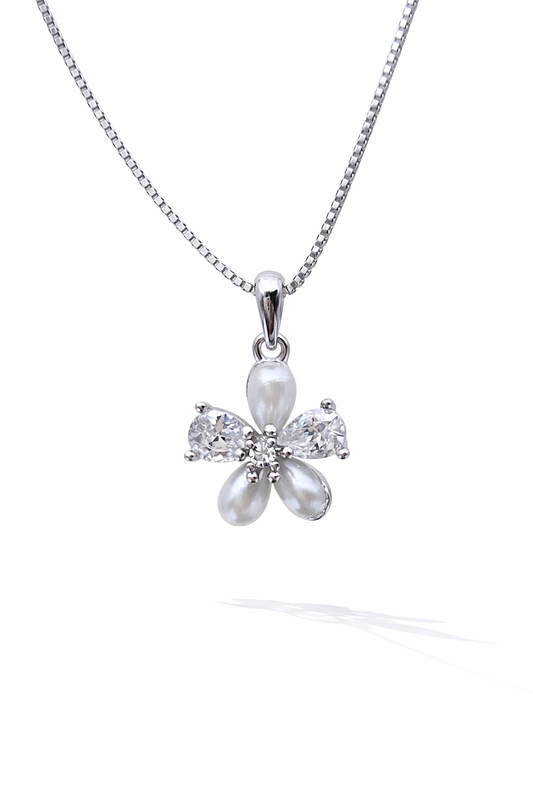 Moonpetal Charm 925 Sterling Silver Necklace